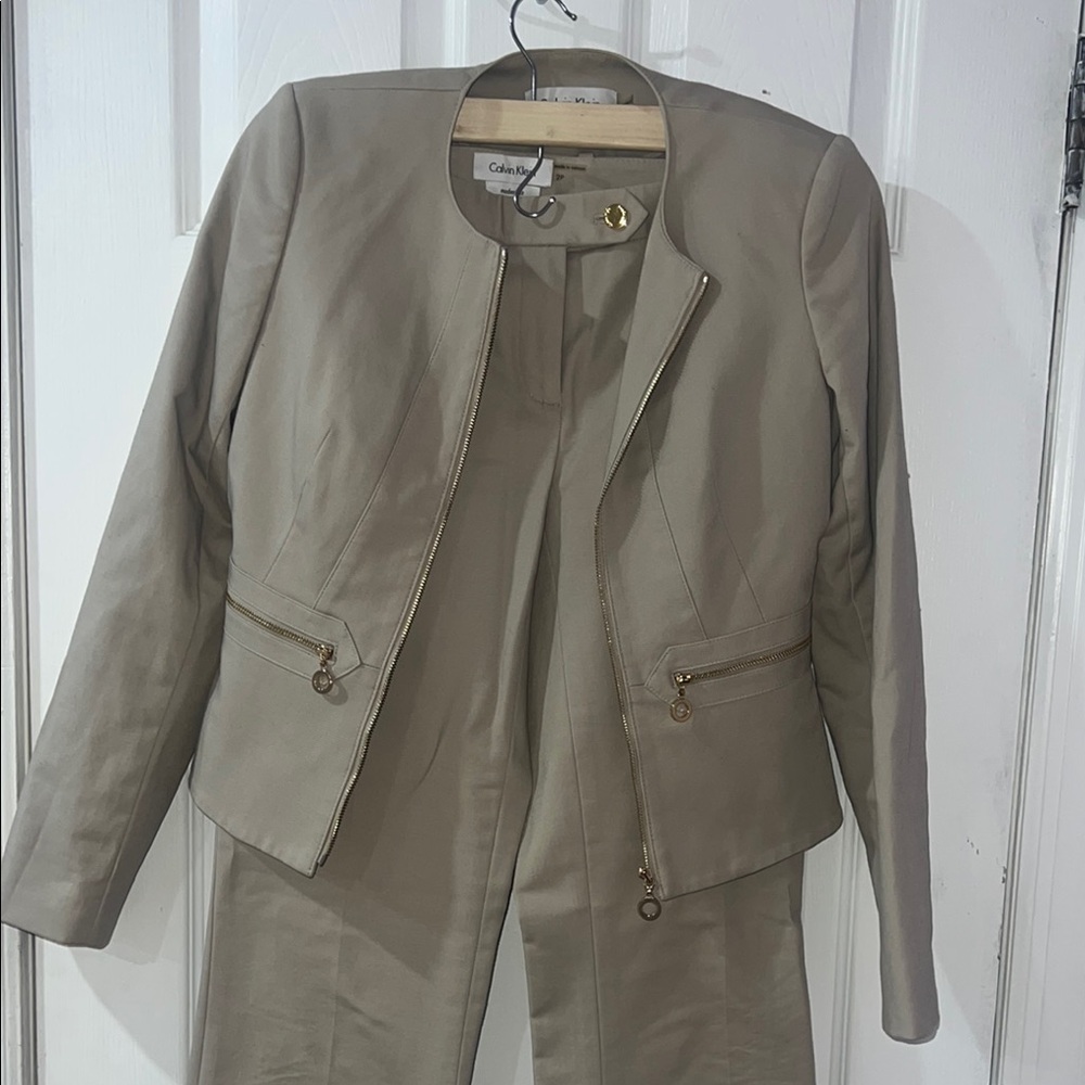 Calvin Klein Tan Blazer Tailored Suit Jacket